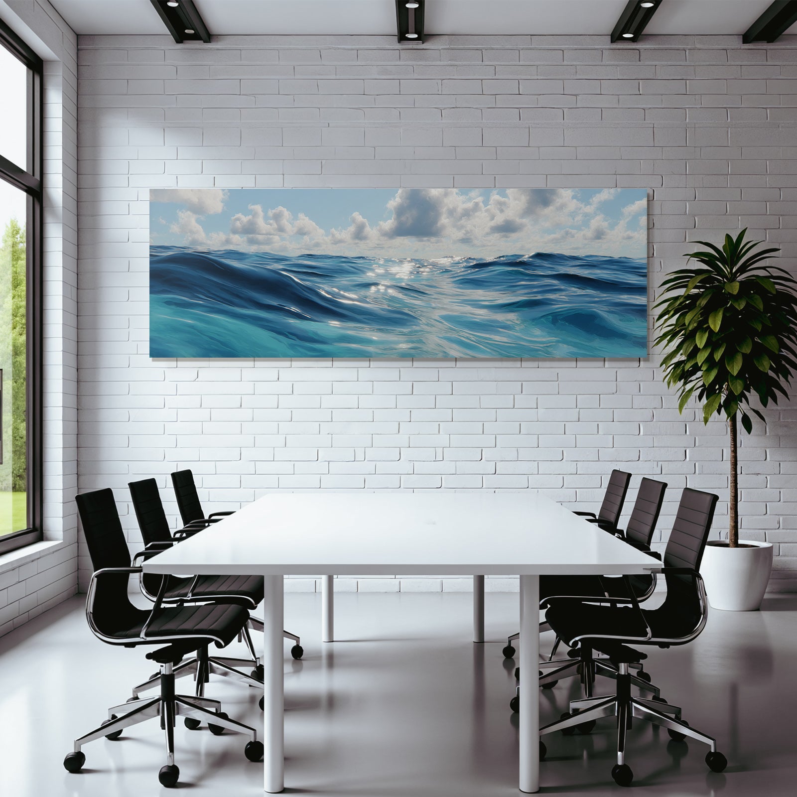 Ruhige Meerlandschaft Mit Wellen Und Himmel