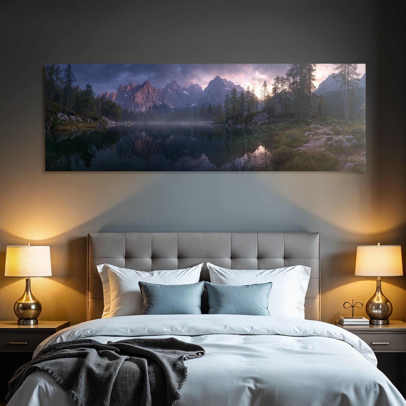 Ruhige Natur Landschaft Mit Bergen Und See