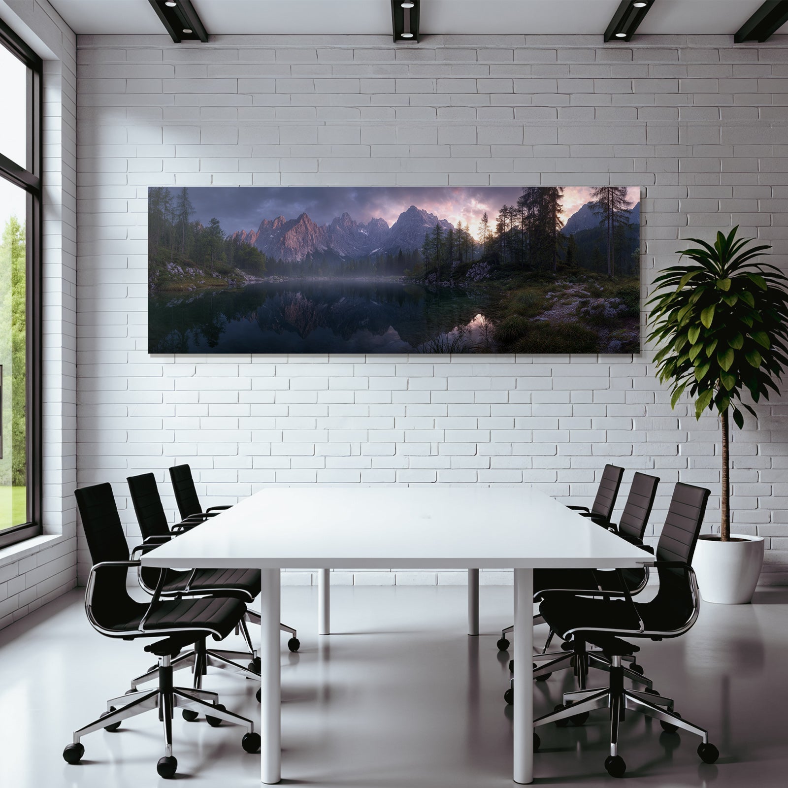 Ruhige Natur Landschaft Mit Bergen Und See