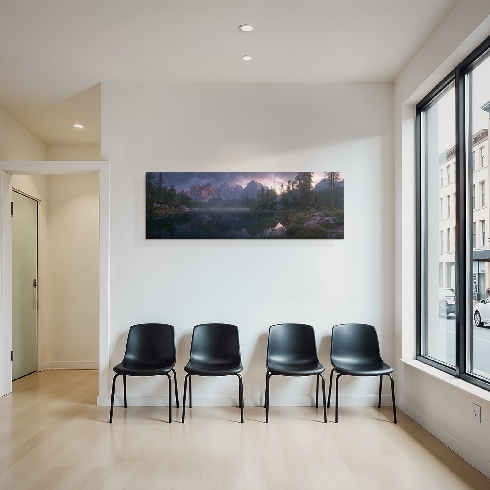 Ruhige Natur Landschaft Mit Bergen Und See