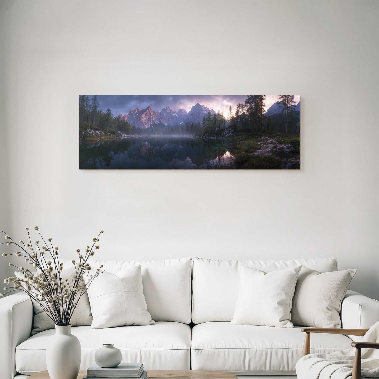 Ruhige Natur Landschaft Mit Bergen Und See