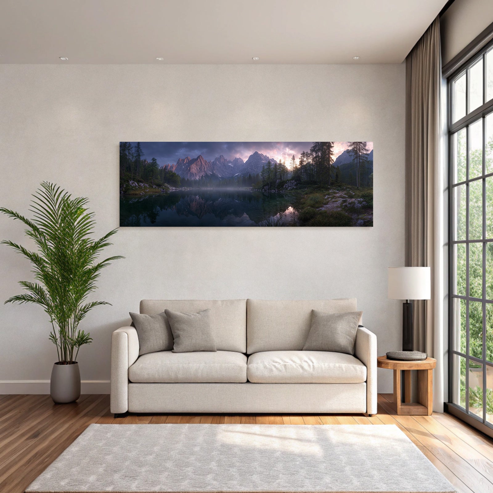 Ruhige Natur Landschaft Mit Bergen Und See