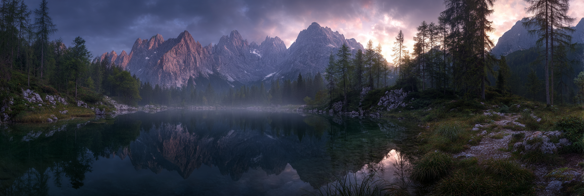 Ruhige Natur Landschaft Mit Bergen Und See | Seen und Unterwasserwelten | Landschaften