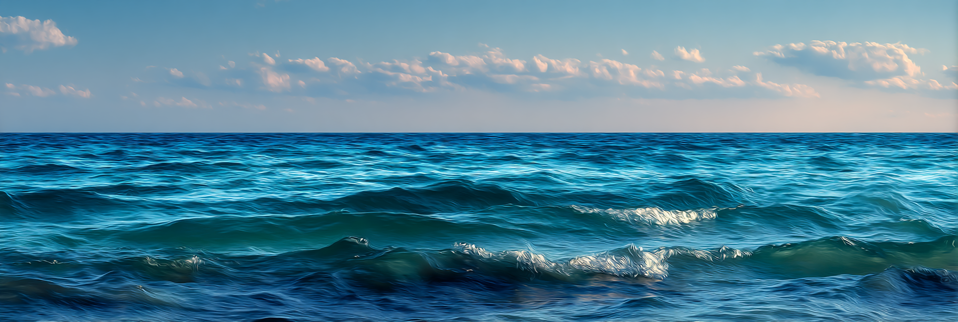 Ruhige Ozeanszene Mit Blaüm Wasser Und Wolken | Seen und Unterwasserwelten | Landschaften