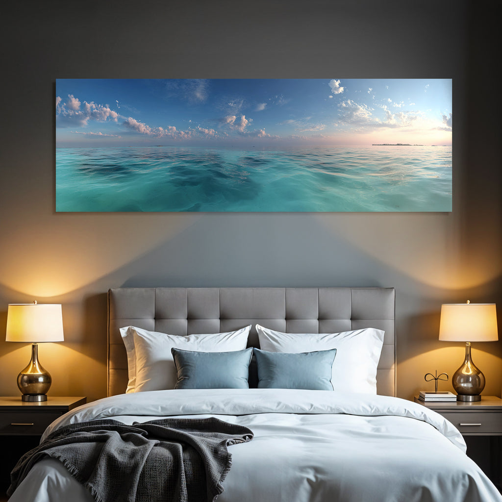 Ruhige Ozeanszene Turquoise Wasser Insel Horizont