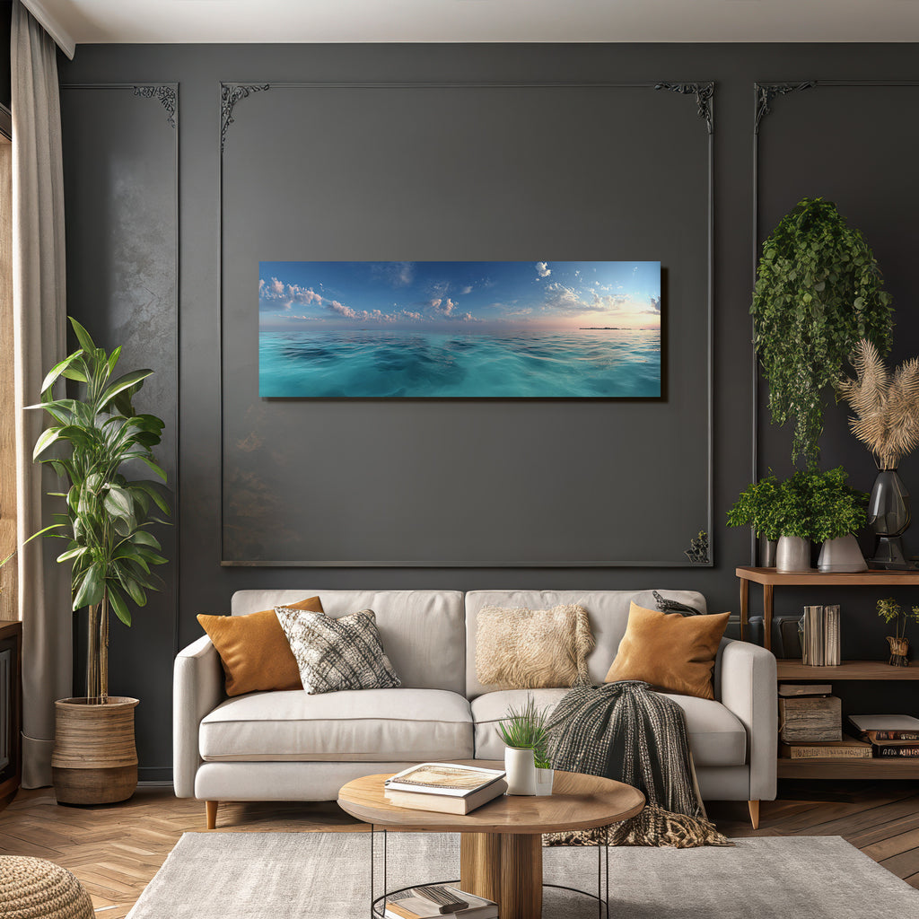 Ruhige Ozeanszene Turquoise Wasser Insel Horizont