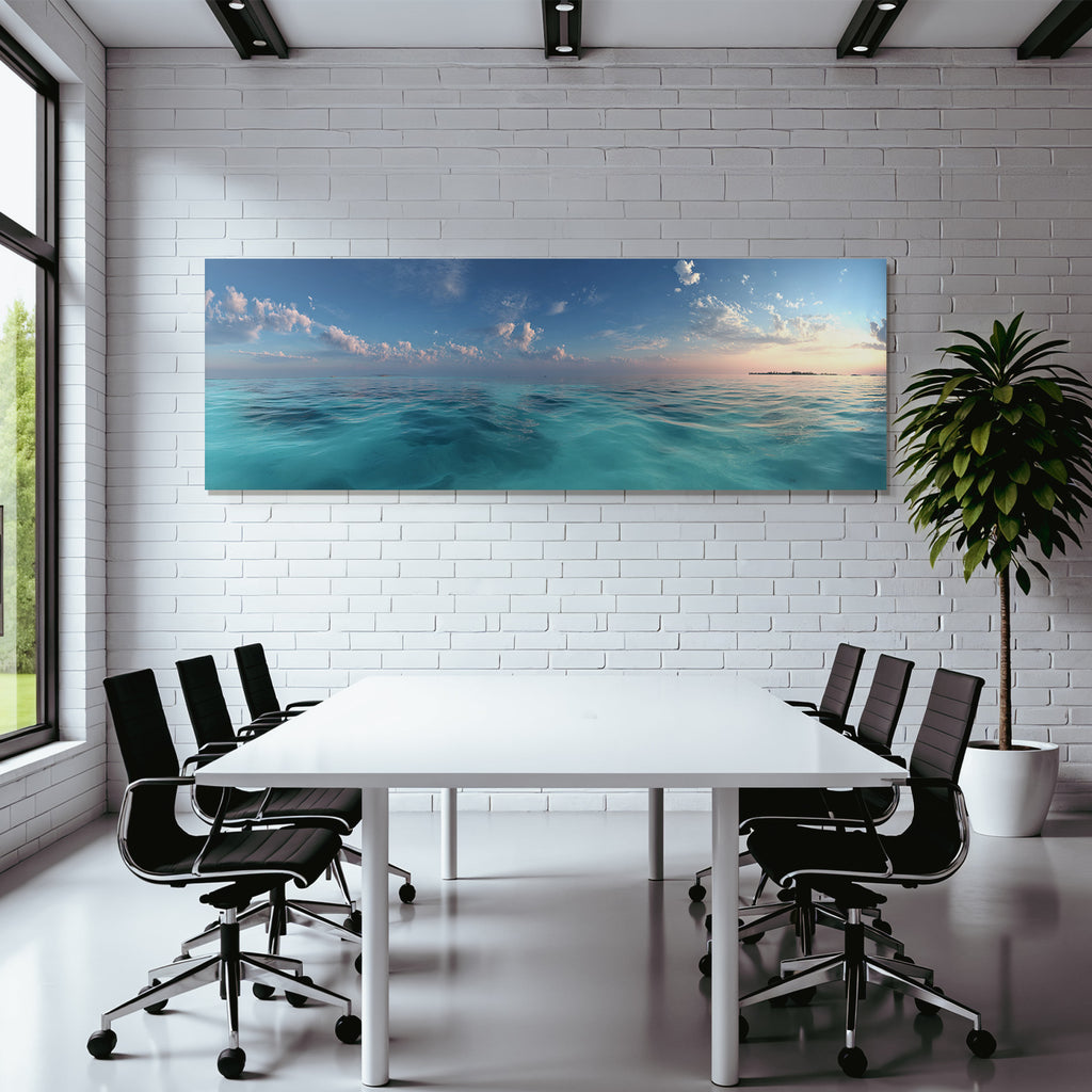 Ruhige Ozeanszene Turquoise Wasser Insel Horizont