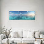 Ruhige Ozeanszene Turquoise Wasser Insel Horizont