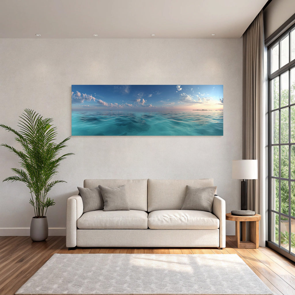 Ruhige Ozeanszene Turquoise Wasser Insel Horizont