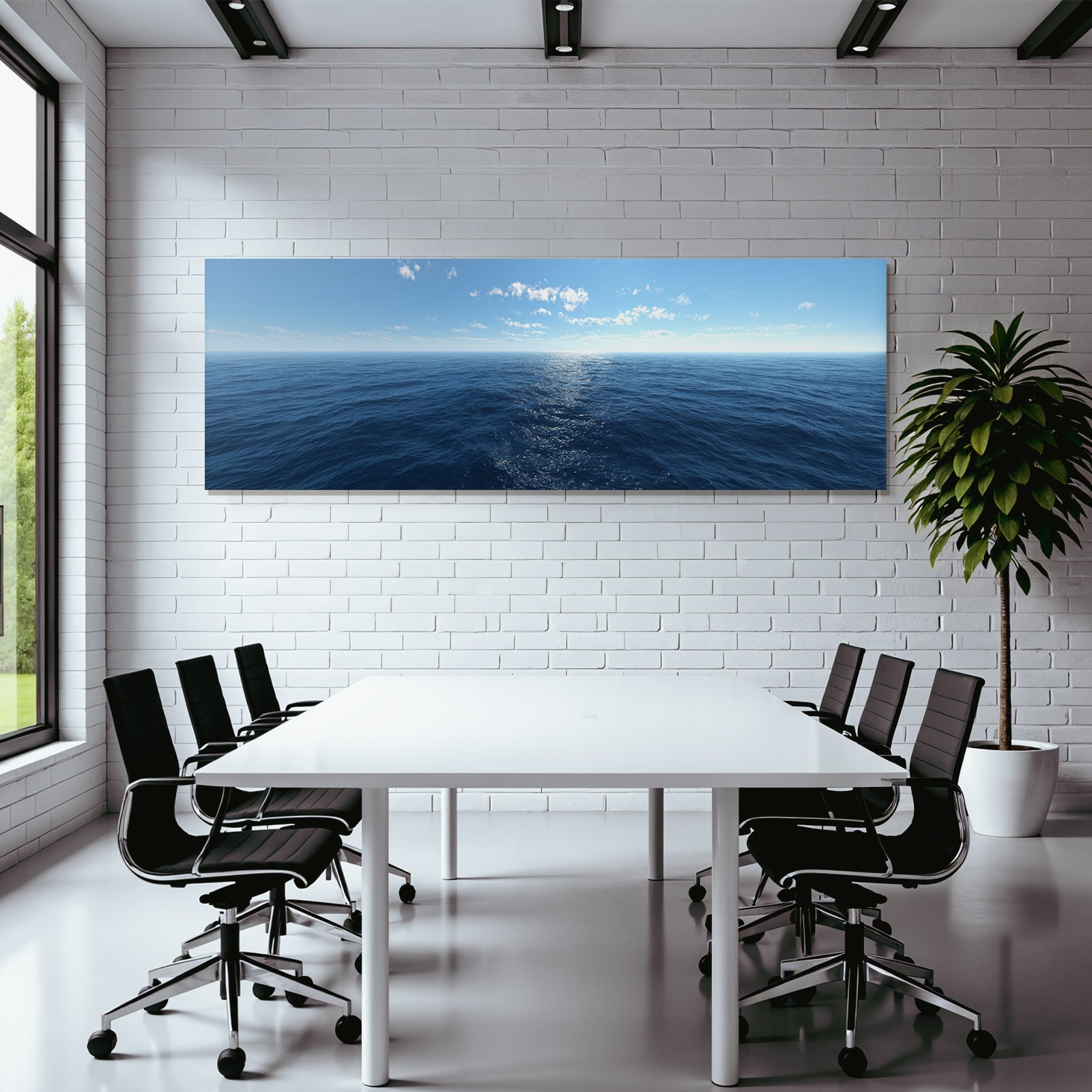 Ruhige Ozeanszene Unter Einem Klaren Blaün Himmel