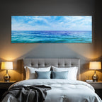 Ruhiger Ausblick Auf Das Meer Mit Klaren Blaue Wassern Und Himmel Mit Wolken