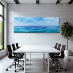 Ruhiger Ausblick Auf Das Meer Mit Klaren Blaue Wassern Und Himmel Mit Wolken
