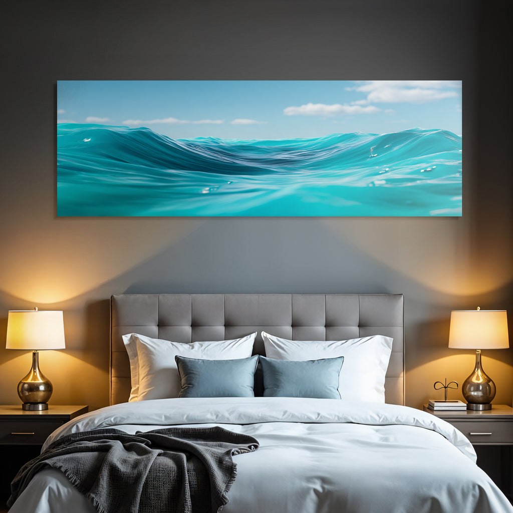 Ruhiger Ozean Szenen Mit Sanften Wellen Tu Turquoise Wasser Und Blaüm Himmel