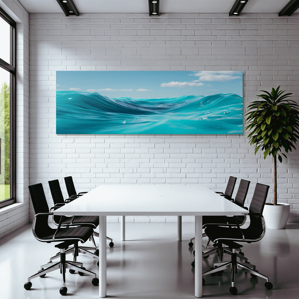 Ruhiger Ozean Szenen Mit Sanften Wellen Tu Turquoise Wasser Und Blaüm Himmel