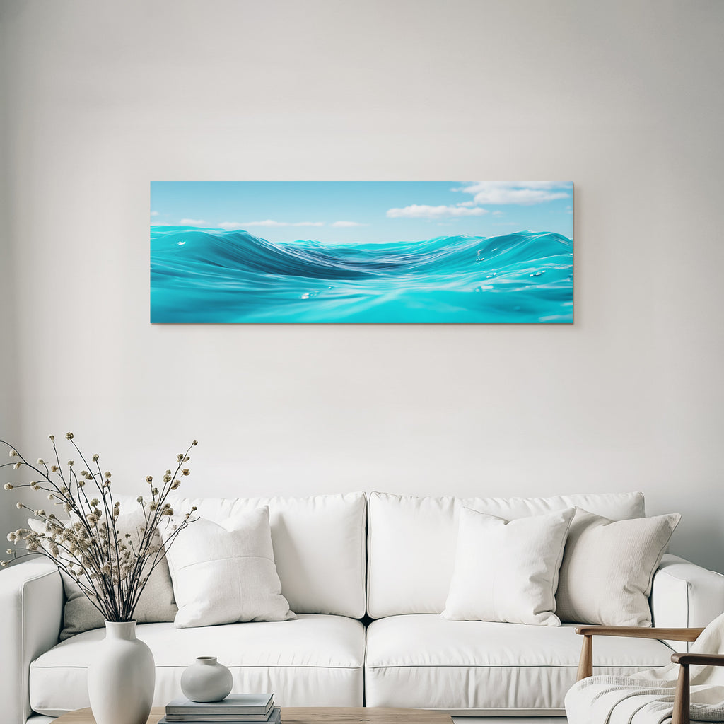 Ruhiger Ozean Szenen Mit Sanften Wellen Tu Turquoise Wasser Und Blaüm Himmel