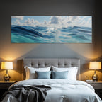 Serene Ocean Scene Mit Sanften Wellen Und Hellem Blaüm Himmel