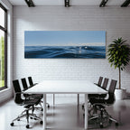 Serene Ocean View Gently Rolling Waves Clear Blue Sky Tranquility