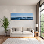 Serene Ocean View Gently Rolling Waves Clear Blue Sky Tranquility