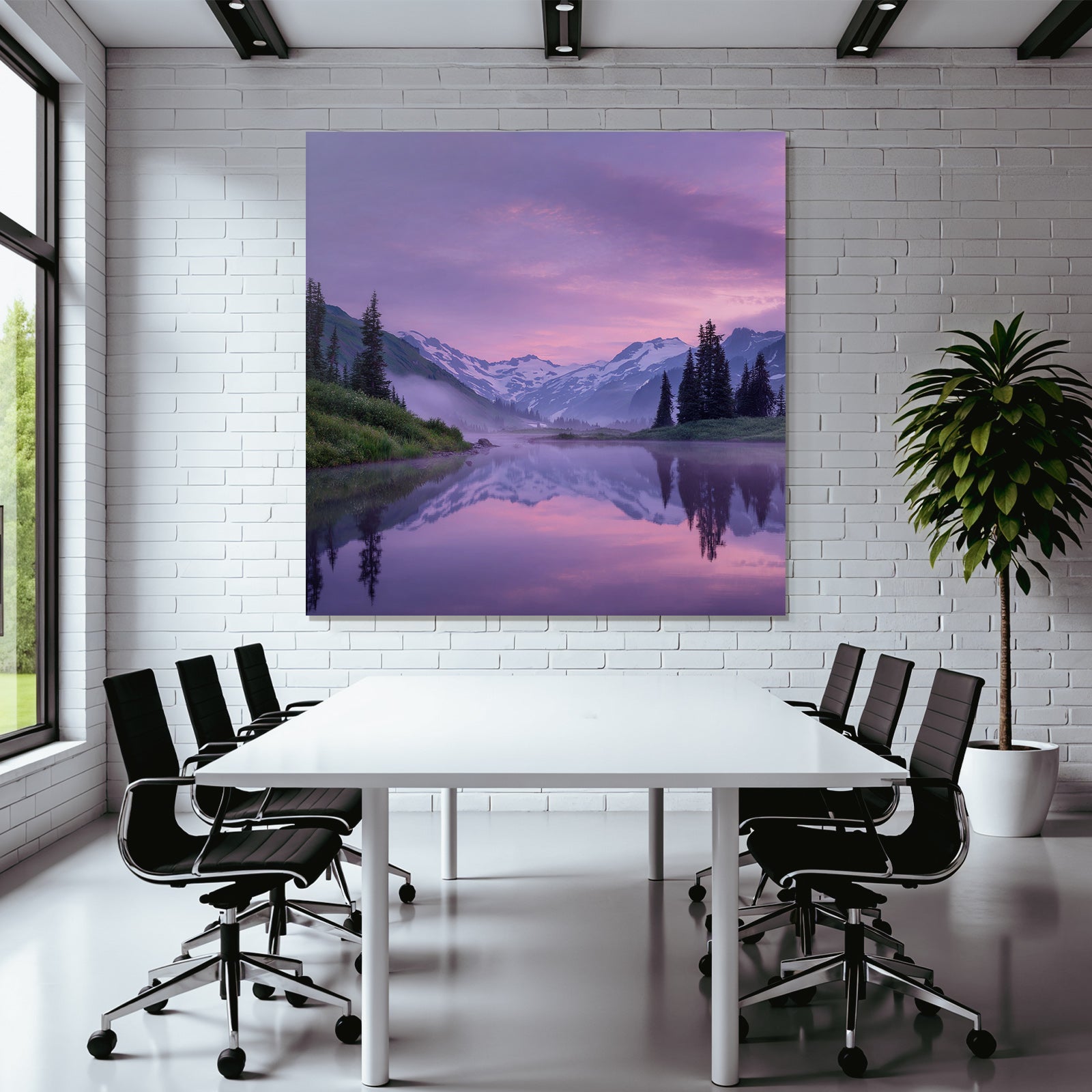 Friedliche Landschaft Mit Bergen Und See Im Hintergrund