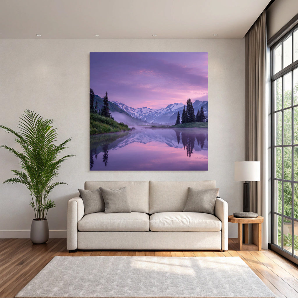 Friedliche Landschaft Mit Bergen Und See Im Hintergrund