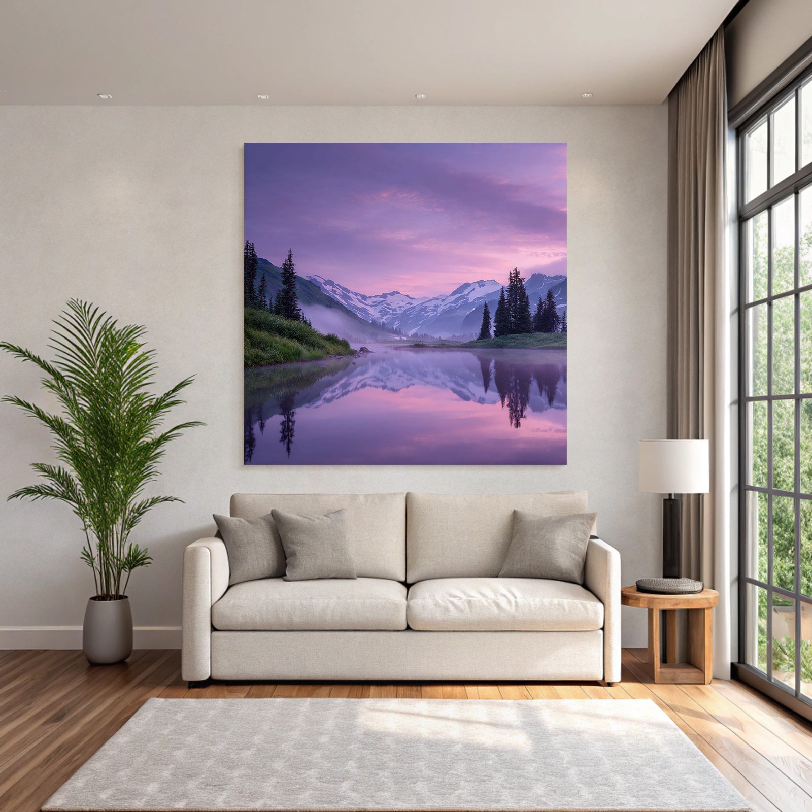 Friedliche Landschaft Mit Bergen Und See Im Hintergrund
