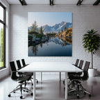 Friedliche Naturlandschaft Reflektierende Berge Und See