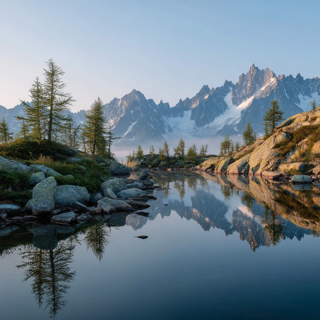 Friedliche Naturlandschaft Reflektierende Berge Und See | Seen und Unterwasserwelten | Landschaften