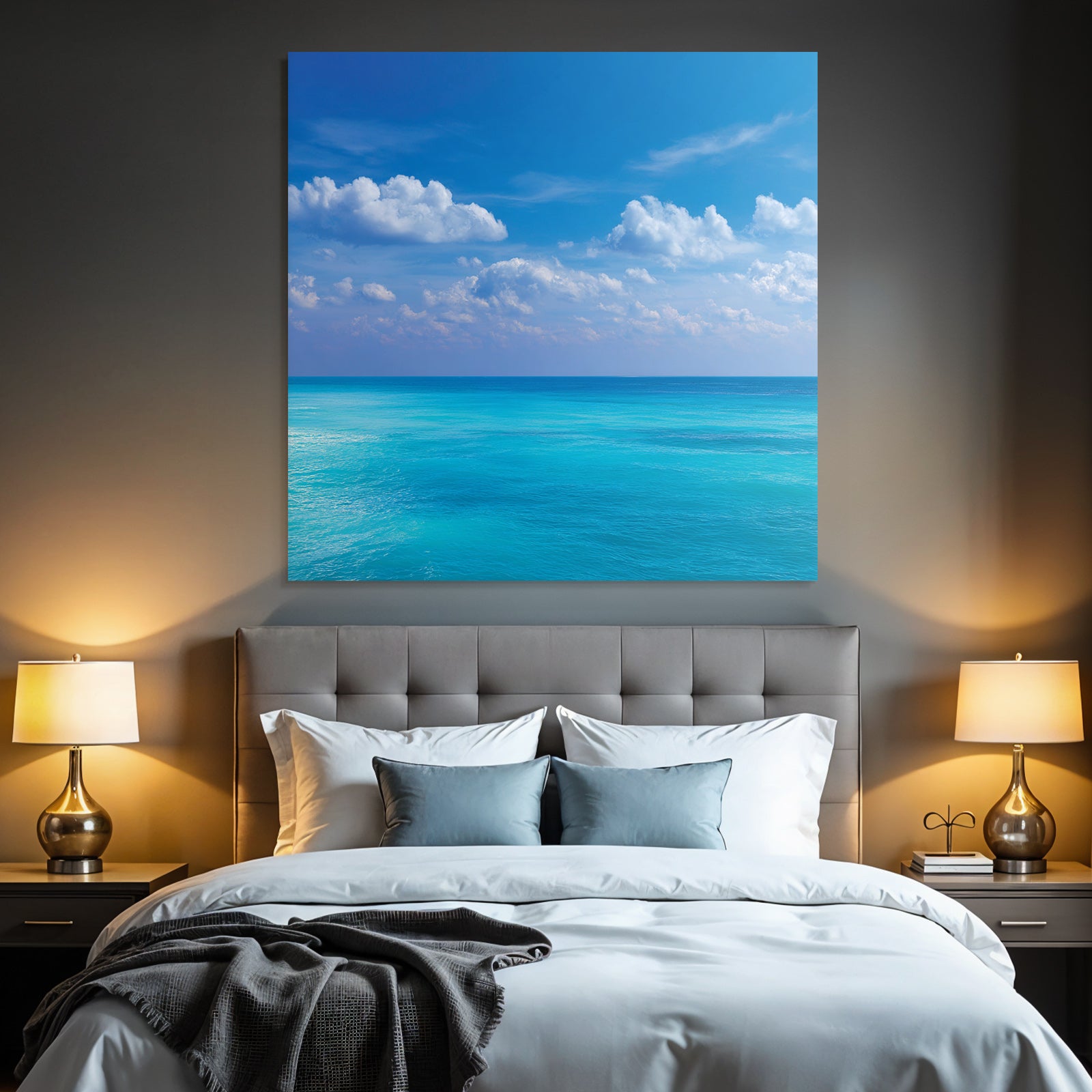 Friedliche Ozeanszene Mit Turquoisen Wasser Und Blaüm Himmel