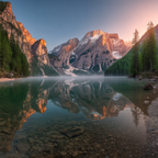 Morgen Stimmung Mit Bergen Und Spiegelndem See | Seen und Unterwasserwelten | Landschaften
