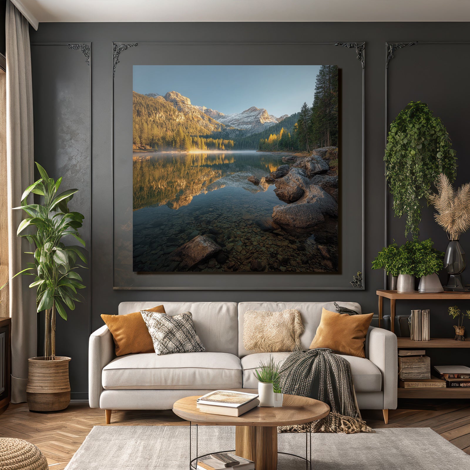 Ruhe Obersee Mit Bergen Und Wald Im Morgenlicht