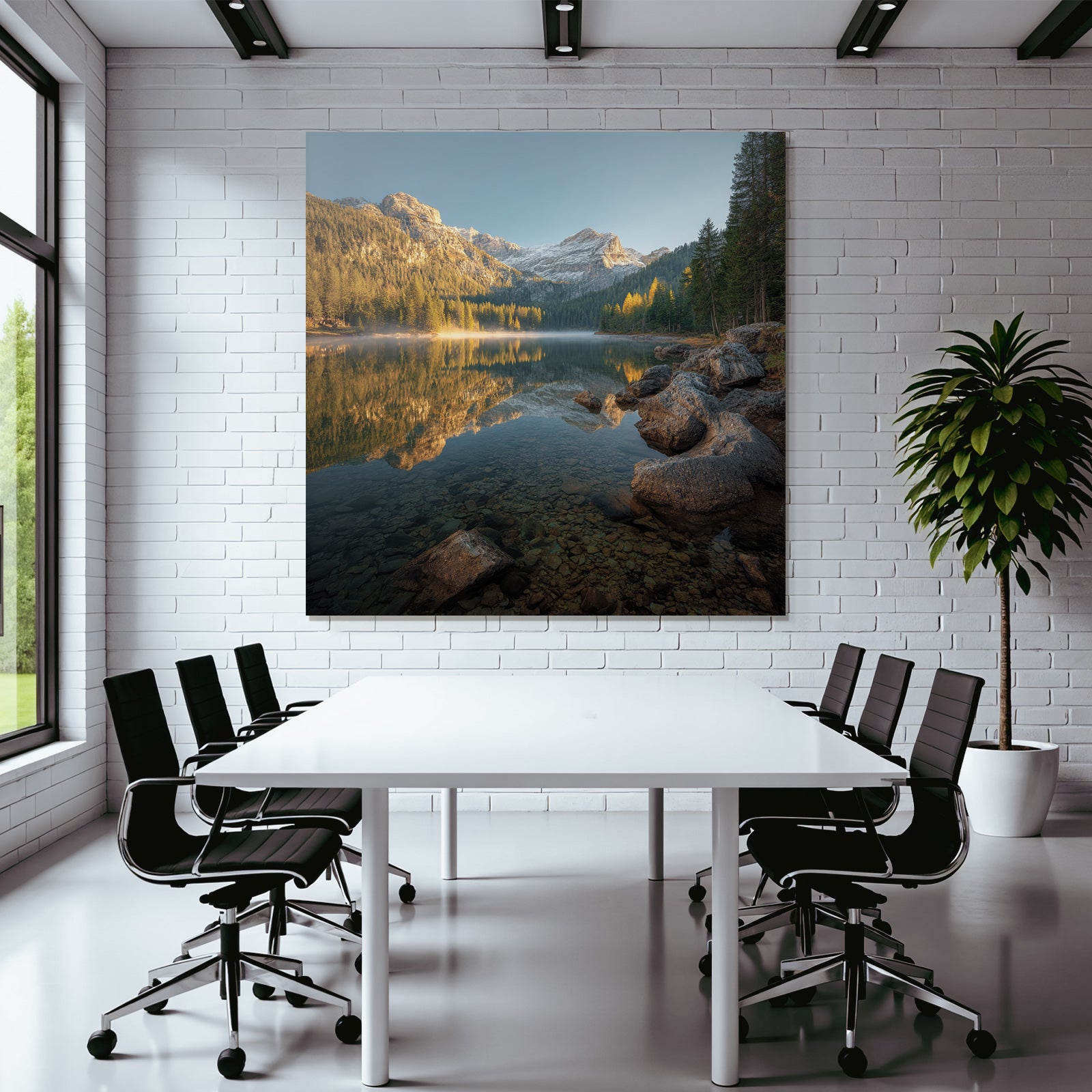 Ruhe Obersee Mit Bergen Und Wald Im Morgenlicht
