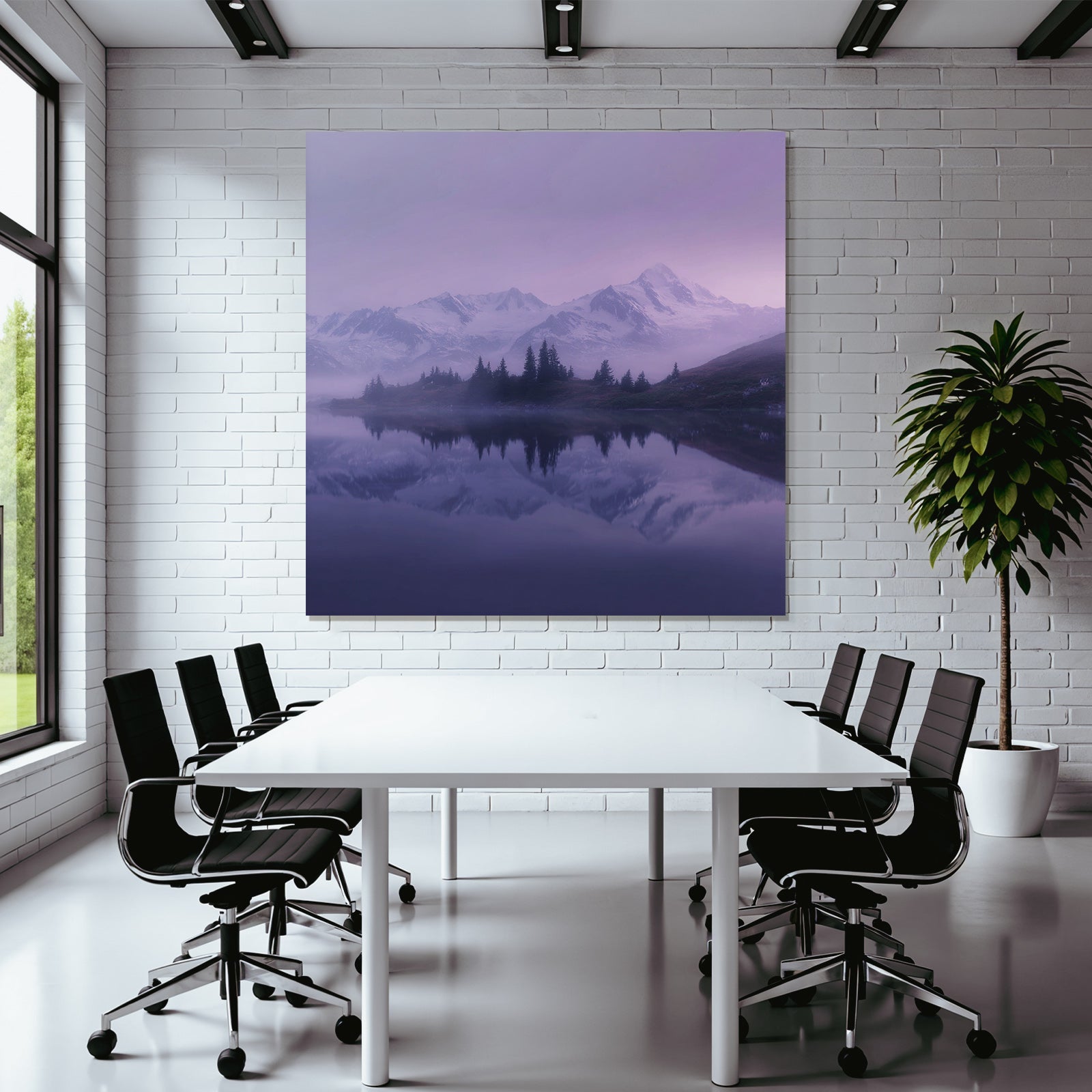 Ruhige Landschaft Mit Mountains Und Wasser Mit Nebel