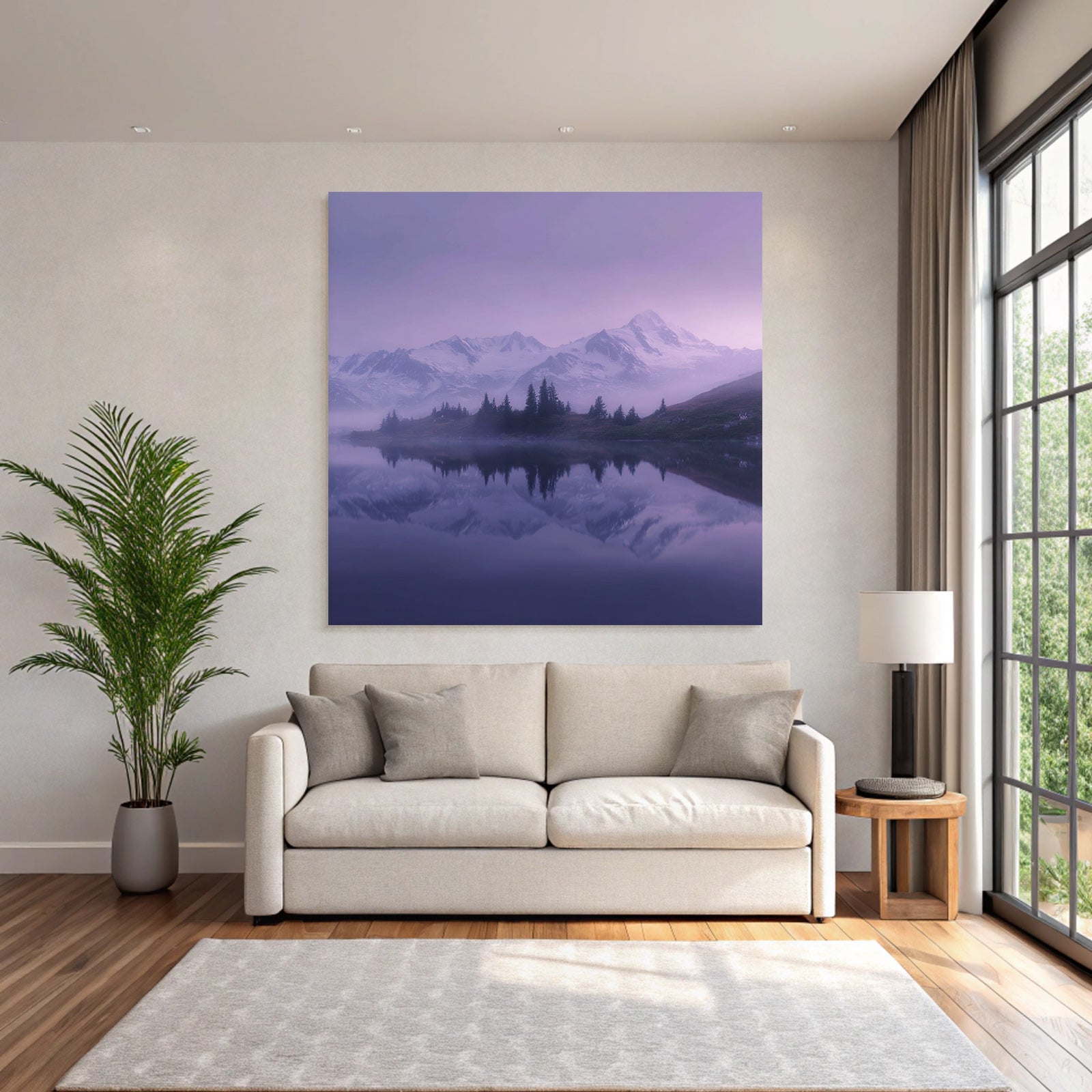 Ruhige Landschaft Mit Mountains Und Wasser Mit Nebel