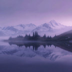 Ruhige Landschaft Mit Mountains Und Wasser Mit Nebel | Seen und Unterwasserwelten | Landschaften