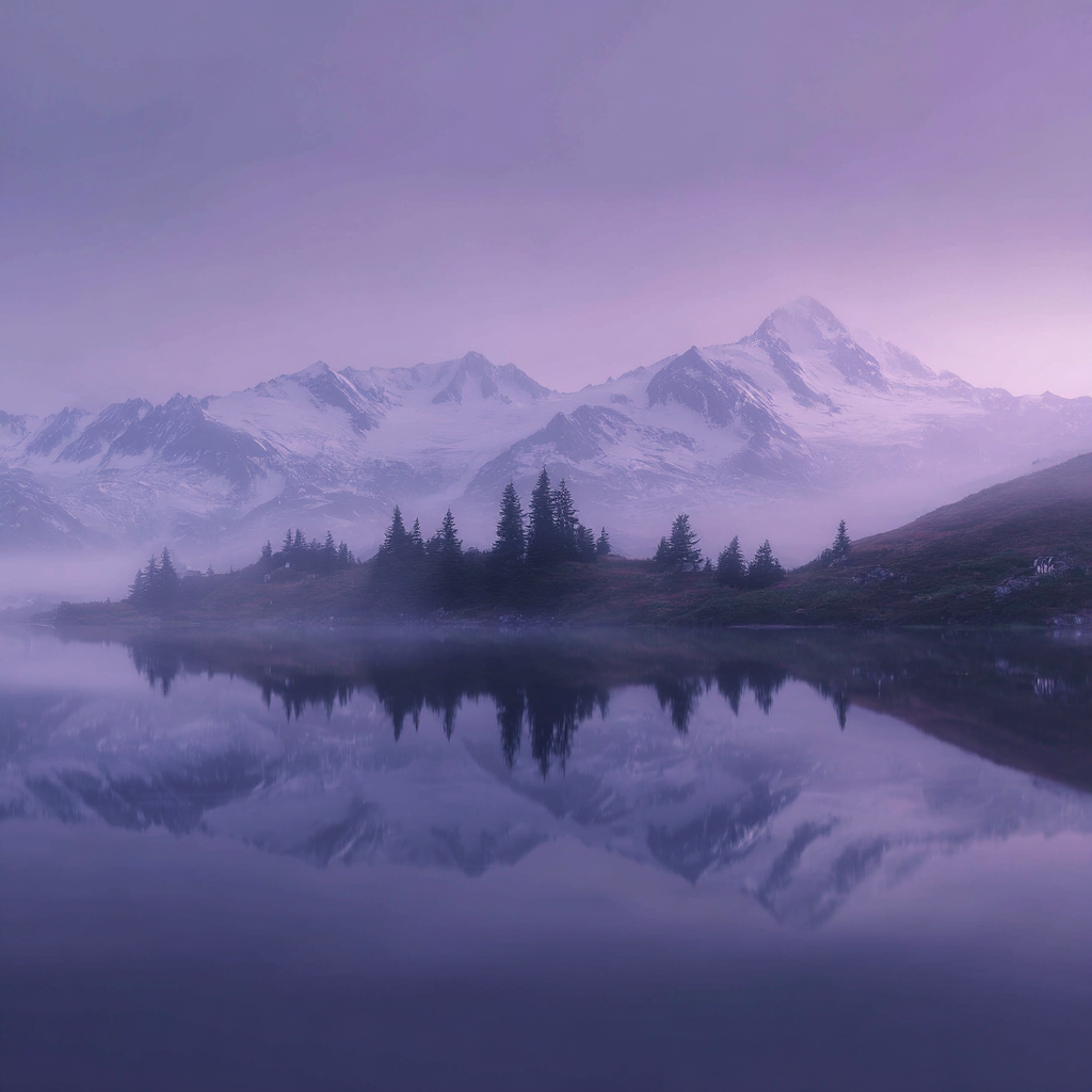 Ruhige Landschaft Mit Mountains Und Wasser Mit Nebel | Seen und Unterwasserwelten | Landschaften