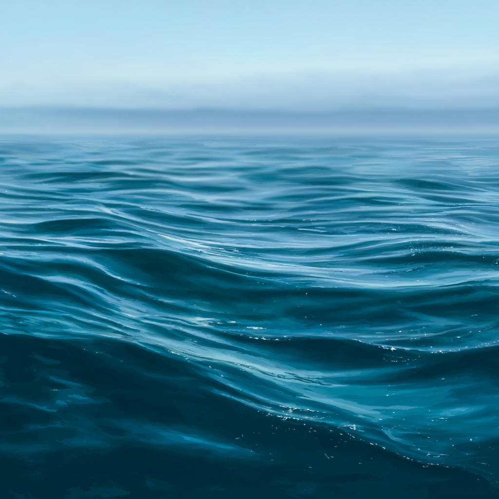Ruhige Meer Wellen Blau Reflektionen Horizont Klare Himmelsatmosphäre | Seen und Unterwasserwelten | Landschaften