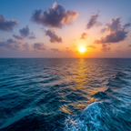 Ruhige Ozeanansicht Zum Sunset Mit Warmen Farben | Seen und Unterwasserwelten | Landschaften