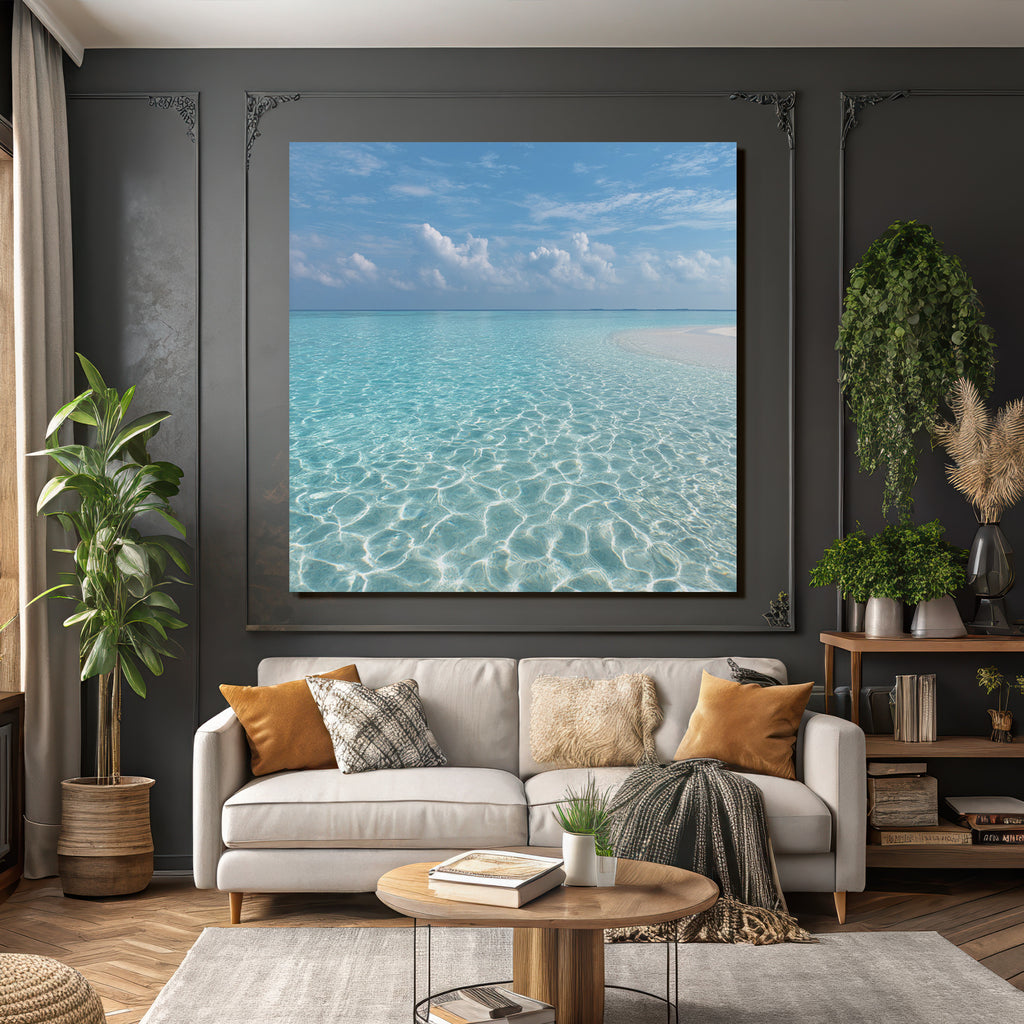 Ruhiger Strand Szenen Mit Kristallklarem Wasser Blüm Himmel
