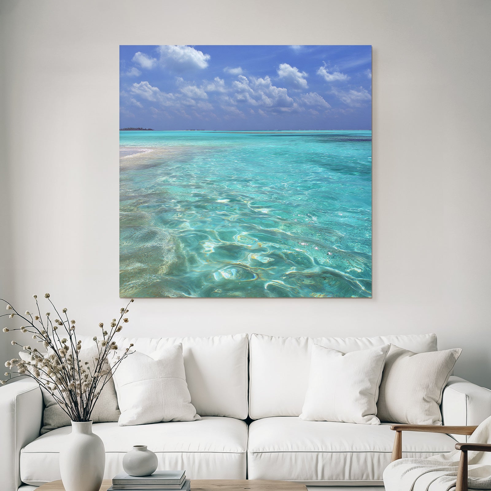Tropischer Strand Seascape Blaür Himmel Klares Wasser