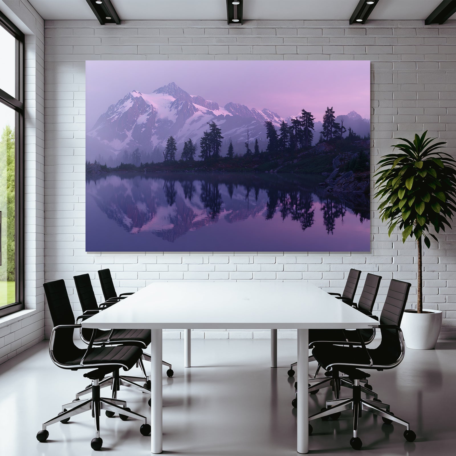 Beruhigende Berglandschaft Spiegelung In Stillwasser Dämmerung