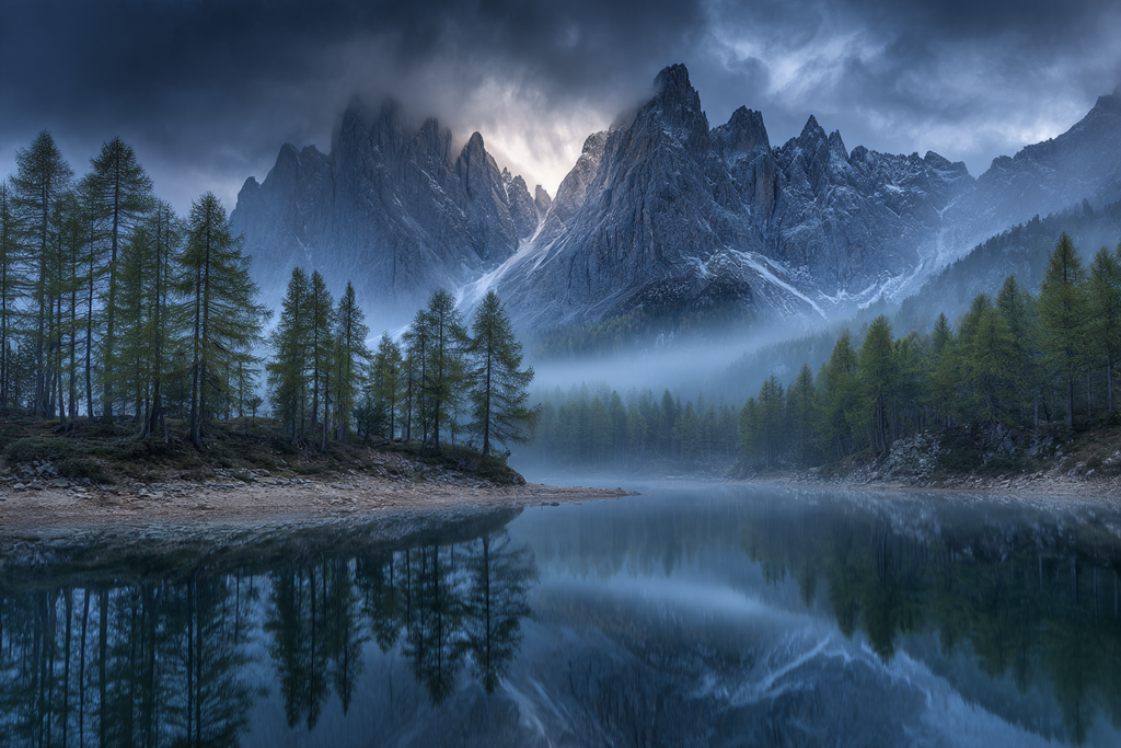 Beruhigende Landschaft Mit Bergen Und Reflektierendem Wasser | Seen und Unterwasserwelten | Landschaften
