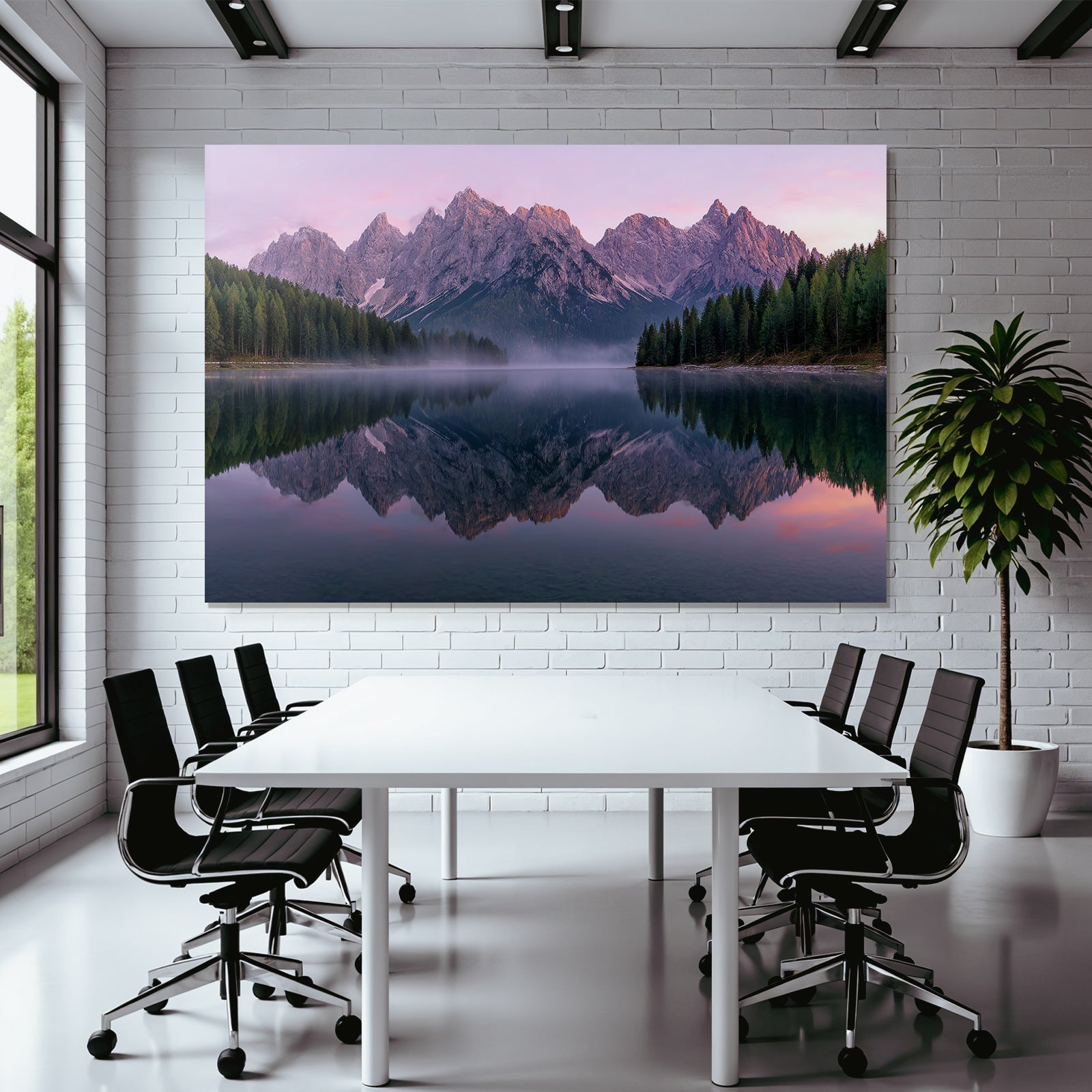 Majestic Mountains Reflected In Lake Scenic Nature Landscape