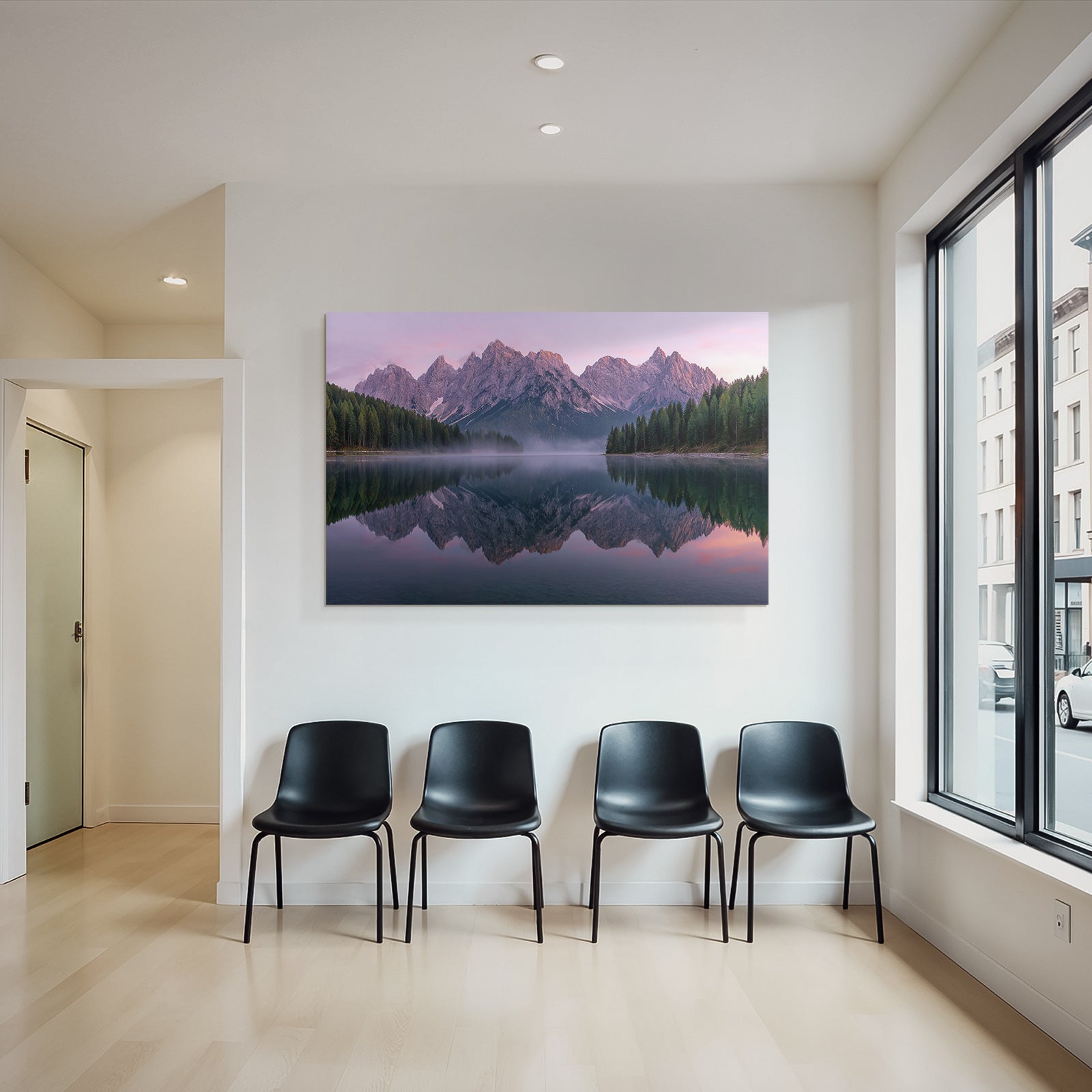 Majestic Mountains Reflected In Lake Scenic Nature Landscape