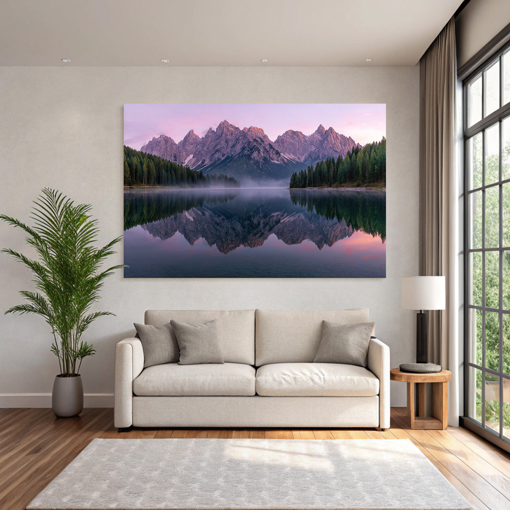 Majestic Mountains Reflected In Lake Scenic Nature Landscape