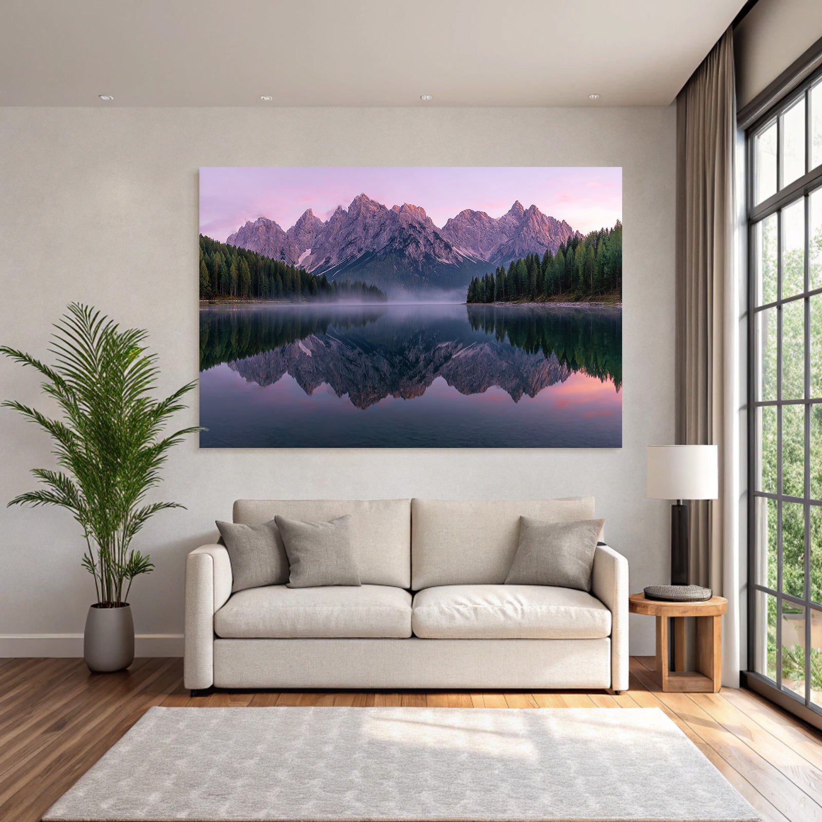 Majestic Mountains Reflected In Lake Scenic Nature Landscape
