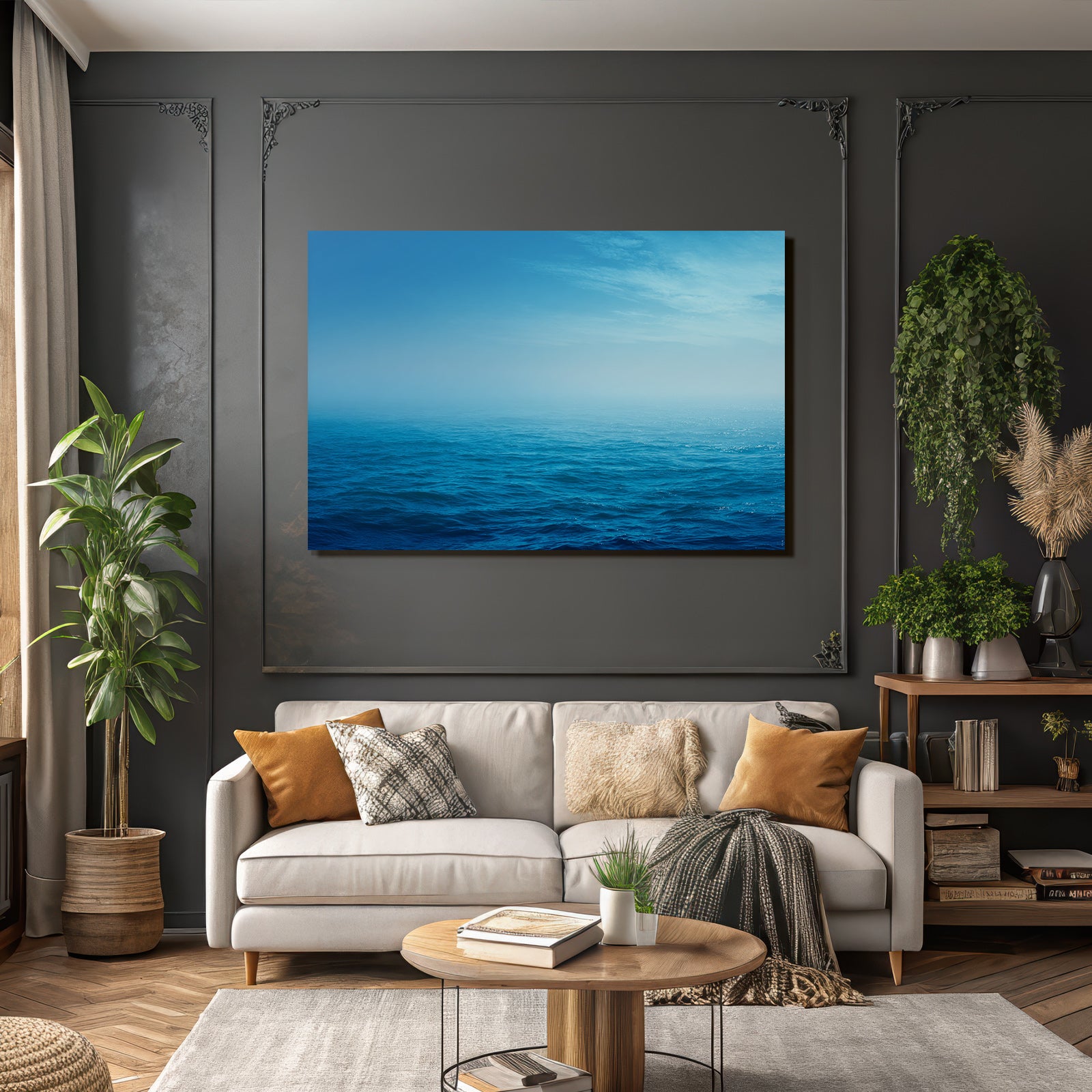 Ocean Himmel Licht Nebel Ruhige Atmosphäre