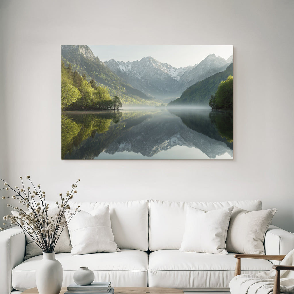 Ruhige Landschaft Mit See Und Bergen