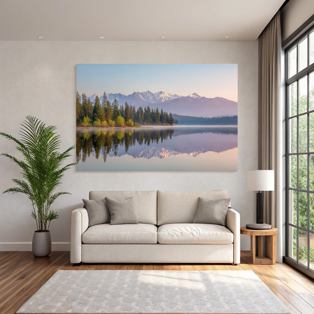 Ruhige Landschaft Mit See Und Bergen 1