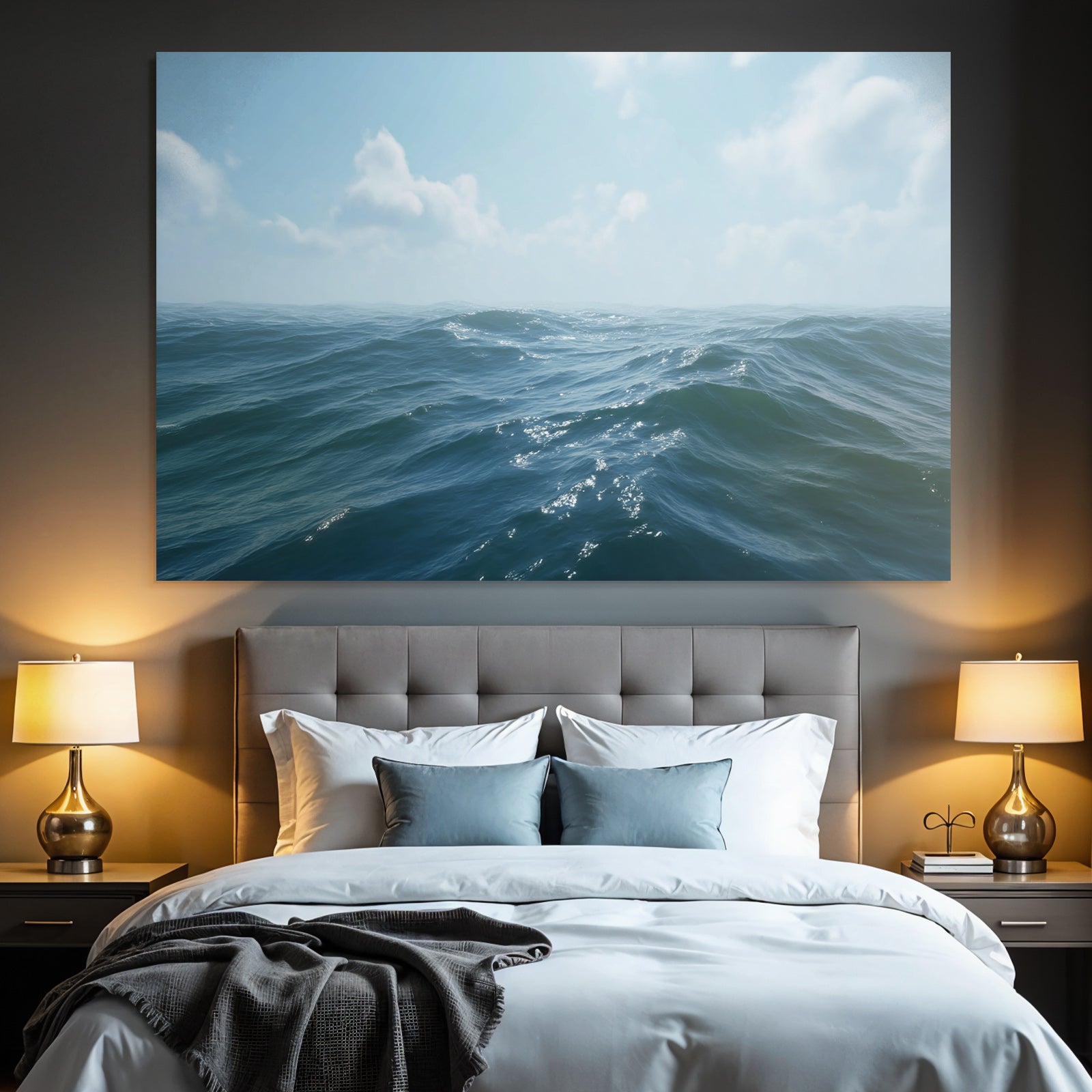 Ruhige Meeresansicht Klare Himmel Reflexionen Auf Dem Wasser