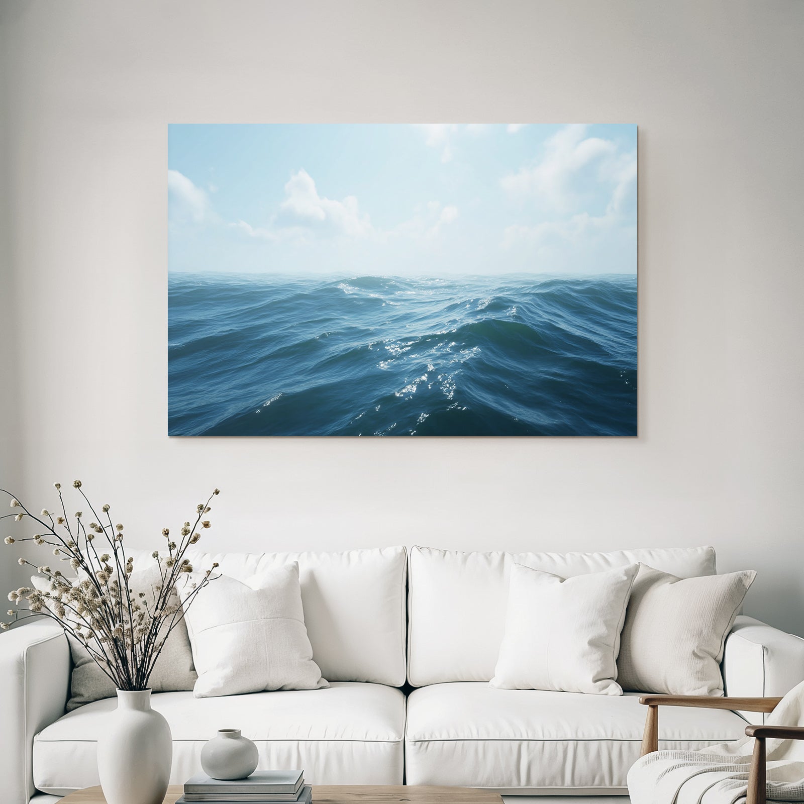 Ruhige Meeresansicht Klare Himmel Reflexionen Auf Dem Wasser